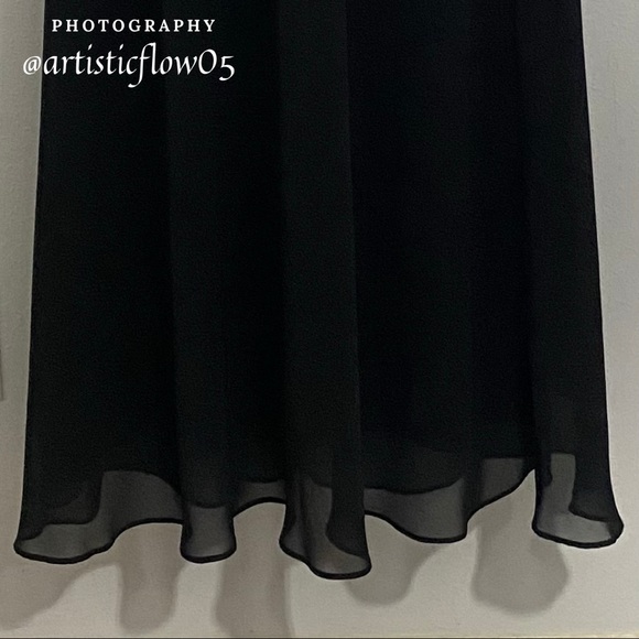 NEW! Alex Evenings Long Flowing Black Skirt - Picture 4 of 5
